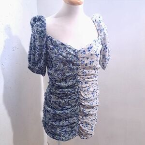 Stradivarius|  Floral Ruched Women's mini dress blocked colors